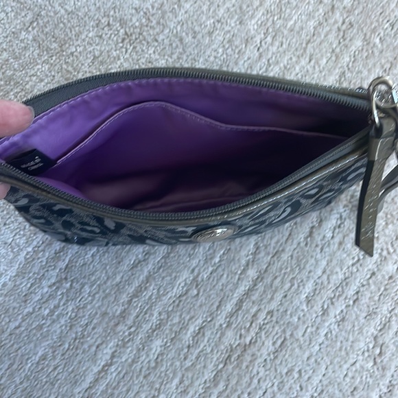 Coach leopard print wristlet - silver & black - Picture 2 of 6